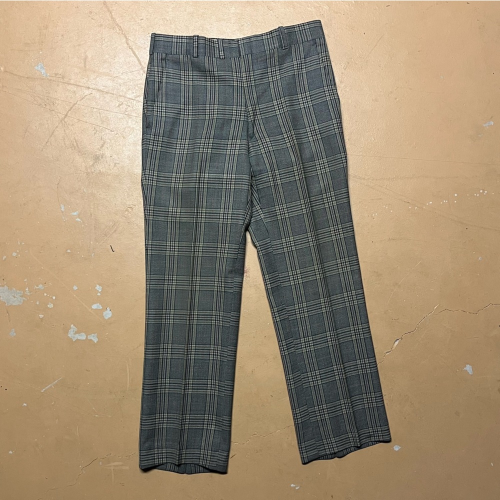 Vintage 1960’s Men’s Flat Front Flared Trousers Lightning Zipper 34x30